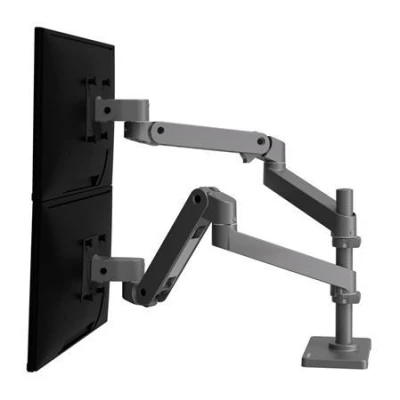 Ergotron LX Pro Dual Stacking Arm, stolní dvouramenný držák pro 2 monitry, šedá