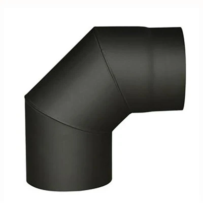 Eurometal Koleno kouřové 130mm/90st.t.1,5mm ČER Eurometal Koleno kouřové 130mm/90st.t.1,5mm ČER