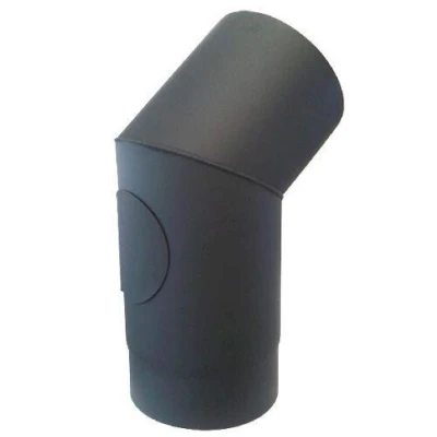 Eurometal Koleno kouřové s otv.120mm/45st.t.1,5mm ČER Eurometal Koleno kouřové s otv.120mm/45st.t.1,5mm ČER