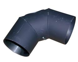 Eurometal Koleno kouřové s otv.125mm/90st.t.1,5mm ČER Eurometal Koleno kouřové s otv.125mm/90st.t.1,5mm ČER