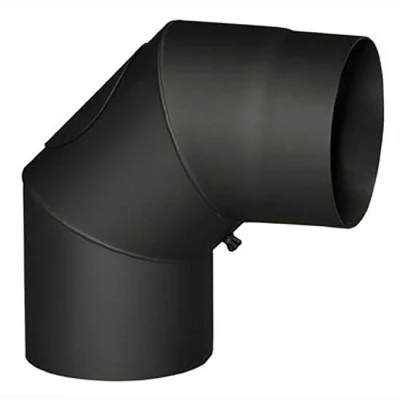 Eurometal Koleno kouřové s otv.130mm/90st.t.1,5mm ČER Eurometal Koleno kouřové s otv.130mm/90st.t.1,5mm ČER