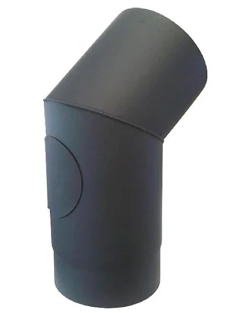 Eurometal Koleno kouřové s otv.145mm/45st.t.1,5mm ČER Eurometal Koleno kouřové s otv.145mm/45st.t.1,5mm ČER