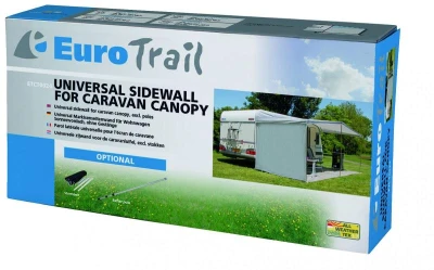 Eurotrail 240x180 cm světle šedá univerzální bočnice k přístřešku s oknem