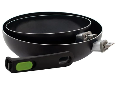 Eurotrail Wok pánev s odnímatelným držadlem černá, průměr 28 cm, větší