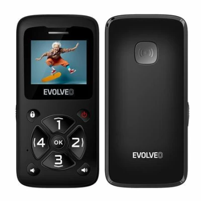 Evolveo EasyPhone ID, mobilní telefon pro seniory, nejjednodušší telefon na trhu, 1,77"/1x SIM/700mAh/černá
