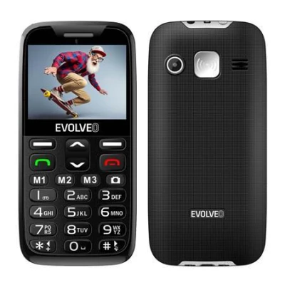 Evolveo EasyPhone XR, telefon pro seniory s nabíjecím stojánkem, 2,3" 320 x 240/1xSIM/0,3Mpx/microSDHC/1000 mAh/černá