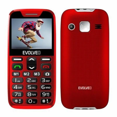 Evolveo EasyPhone XR, telefon pro seniory s nabíjecím stojánkem, 2,3" 320 x 240/1xSIM/0,3Mpx/microSDHC/1000 mAh/červená