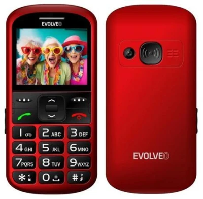 Evolveo EasyPhone XS, mobilní telefon pro seniory, červený