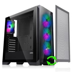 EVOLVEO Ptero Q2+, Počítačová skříň, 2x čelní panel - sklo /mřížka, 4x vent, case ATX EVOLVEO Ptero Q2+, Počítačová skříň, 2x čelní panel - sklo /mřížka, 4x vent, case ATX
