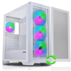 EVOLVEO Ptero Q2W+, Počítačová skříň 2x čelní panel - sklo /mřížka, 4x vent, case ATX - bílá EVOLVEO Ptero Q2W+, Počítačová skříň 2x čelní panel - sklo /mřížka, 4x vent, case ATX - bílá