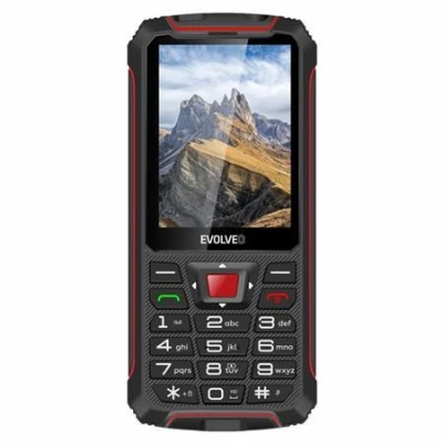 Evolveo StrongPhone W4, vodotěsný odolný Dual SIM telefon, černo-červená