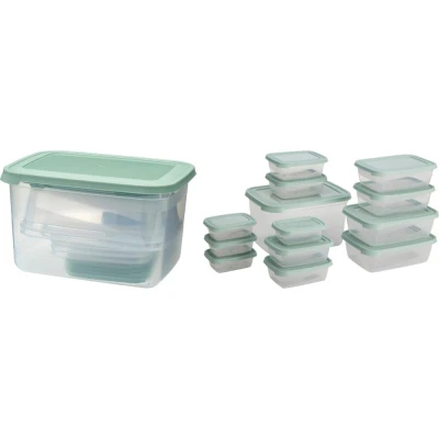 Excellent Houseware Box na potraviny sada 13 ks zelená