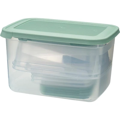 Excellent Houseware Box na potraviny sada 13 ks zelená