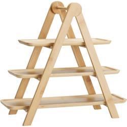 Excellent Houseware Etažér servírovací 3 patra dřevěný