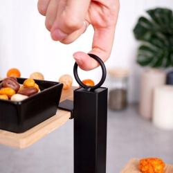 Excellent Houseware Etažér třípatrový servírovací kov/dřevo