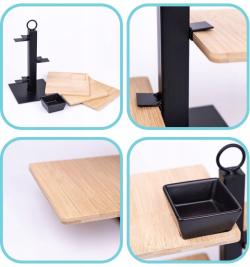 Excellent Houseware Etažér třípatrový servírovací kov/dřevo