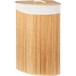 Excellent Houseware Koš na prádlo bambus rohový 35×35×60 cm hnědá/bílá
