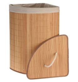 Excellent Houseware Koš na prádlo rohový bambus 35 x 35 x 60 cm