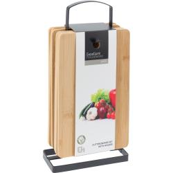 Excellent Houseware Krájecí prkénko bambus sada 6 ks ve stojanu Excellent Houseware Krájecí prkénko bambus sada 6 ks ve stojanu