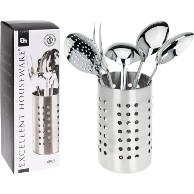 Excellent Houseware Kuchyňské náčiní nerez ve stojanu sada 6 ks