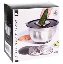 Excellent Houseware Mísa mixovací se struhadlem na zeleninu sada 4 ks