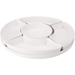 Excellent Houseware Misky servírovací s tácem sada 6 ks krémová