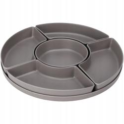 Excellent Houseware Misky servírovací s tácem sada 6 ks šedá Excellent Houseware Misky servírovací s tácem sada 6 ks šedá