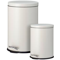 Excellent Houseware Odpadkový koš pedálový 2 ks 20 a 5 l krémová