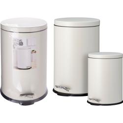 Excellent Houseware Odpadkový koš pedálový 2 ks 20 a 5 l krémová