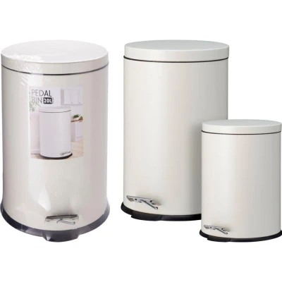 Excellent Houseware Odpadkový koš pedálový 2 ks 20 a 5 l krémová