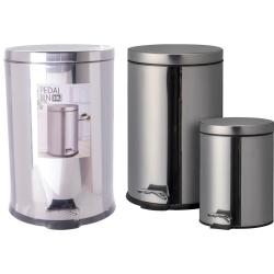 Excellent Houseware Odpadkový koš pedálový 2 ks 20 a 5 l stříbrná