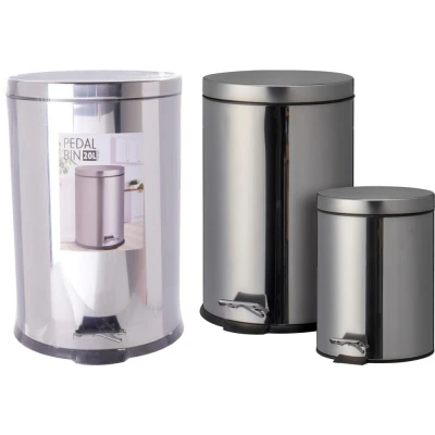 Excellent Houseware Odpadkový koš pedálový 2 ks 20 a 5 l stříbrná