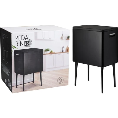 Excellent Houseware Odpadkový koš s dotykovým otevíráním 35 l matná černá
