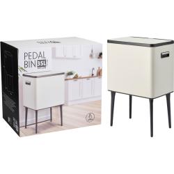 Excellent Houseware Odpadkový koš s dotykovým otevíráním 35 l matná krémová