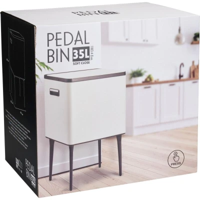 Excellent Houseware Odpadkový kôš s dotykovým otváraním 35 l matná krémová