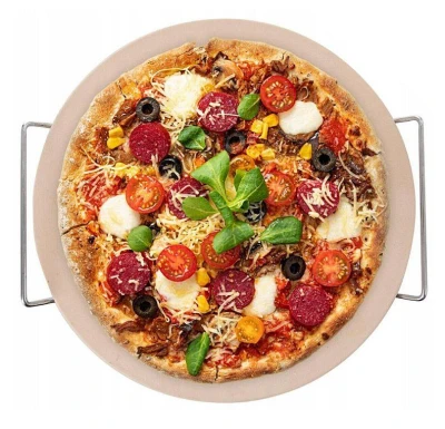 Excellent Houseware Pizza kámen do trouby nebo na gril s rukojeťmi 33 cm