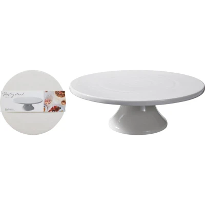 Excellent Houseware Podnos na dort servírovací porcelán 28 cm bílý