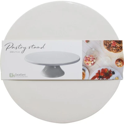 Excellent Houseware Podnos na dort servírovací porcelán 28 cm bílý