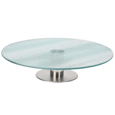 Excellent Houseware Podnos na dort servírovací sklo mléčné 30 cm