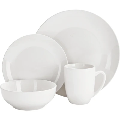 Excellent Houseware Porcelánová jídelní sada talířů 16 ks bílá