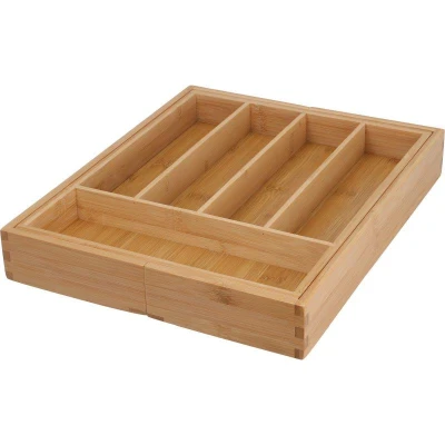 Excellent Houseware Příborník nastavitelný rozkládací bambus