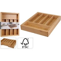 Excellent Houseware Příborník nastavitelný rozkládací bambus