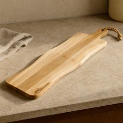 Excellent Houseware Prkénko krájecí a servírovací teak s rukojetí 69x20 cm