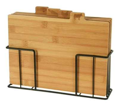 Excellent Houseware Prkénko krájecí ve stojanu sada 4 ks