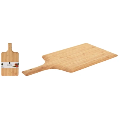 Excellent Houseware Prkénko servírovací s rukojetí bambus 38 x 20 x 1,5 cm hnědé