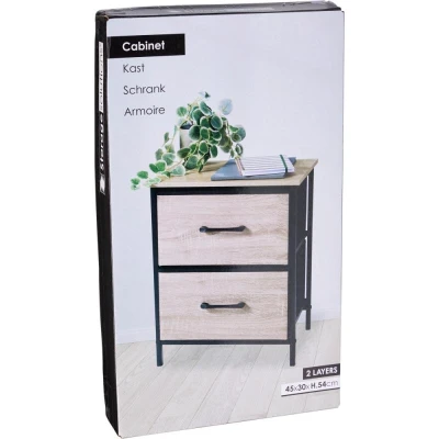 Excellent Houseware Regál kovový se 2 zásuvkami 45 x 30 x 54 cm