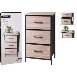 Excellent Houseware Regál kovový se 3 zásuvkami 45 x 30 x 75 cm