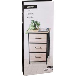 Excellent Houseware Regál kovový se 3 zásuvkami 45 x 30 x 75 cm