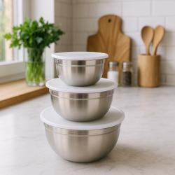 Excellent Houseware Sada 3 ks nerezových misek