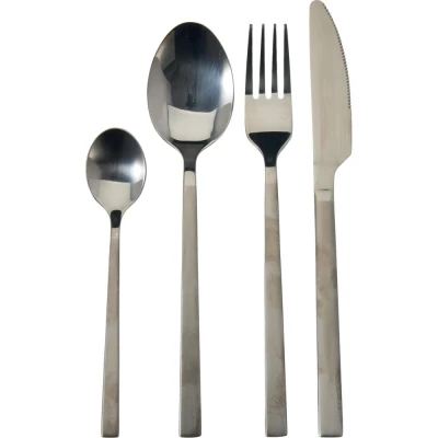 Excellent Houseware Sada černých příborů 16 ks
